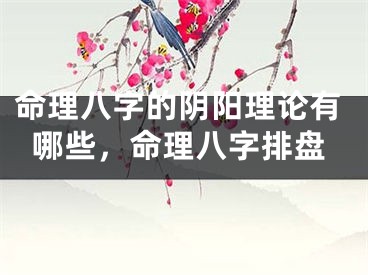 命理八字的阴阳理论有哪些，命理八字排盘