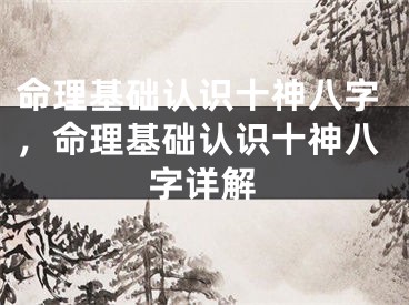 命理基础认识十神八字，命理基础认识十神八字详解