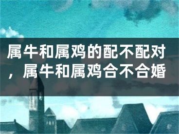 属牛和属鸡的配不配对，属牛和属鸡合不合婚