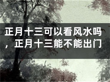 正月十三可以看风水吗,正月十三能不能出门