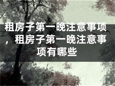 租房子第一晚注意事项，租房子第一晚注意事项有哪些
