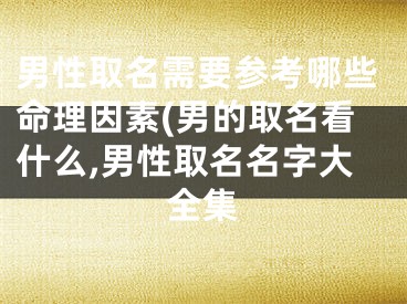 男性取名需要参考哪些命理因素(男的取名看什么,男性取名名字大全集