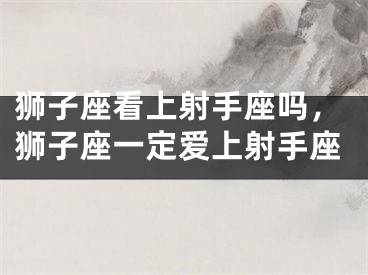 狮子座看上射手座吗,狮子座一定爱上射手座
