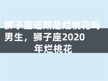 狮子座近期是烂桃花吗男生,狮子座2020年烂桃花