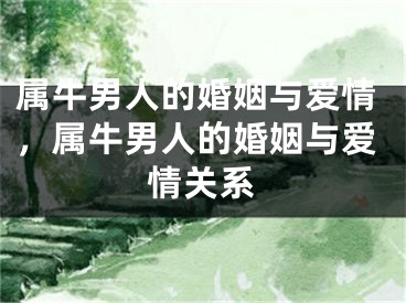 属牛男人的婚姻与爱情，属牛男人的婚姻与爱情关系