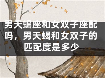 男天蝎座和女双子座配吗，男天蝎和女双子的匹配度是多少