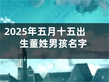 2025年五月十五出生董姓男孩名字