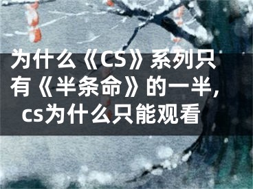 为什么《CS》系列只有《半条命》的一半,cs为什么只能观看