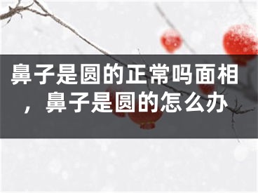 鼻子是圆的正常吗面相,鼻子是圆的怎么办