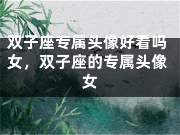 双子座专属头像好看吗女，双子座的专属头像女