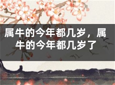 属牛的今年都几岁，属牛的今年都几岁了