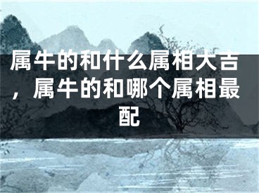 属牛的和什么属相大吉，属牛的和哪个属相最配