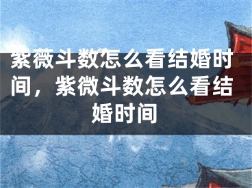 紫薇斗数怎么看结婚时间,紫微斗数怎么看结婚时间