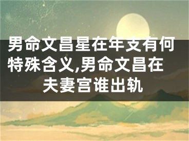 男命文昌星在年支有何特殊含义,男命文昌在夫妻宫谁出轨