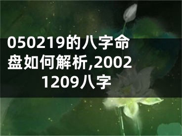 050219的八字命盘如何解析,20021209八字