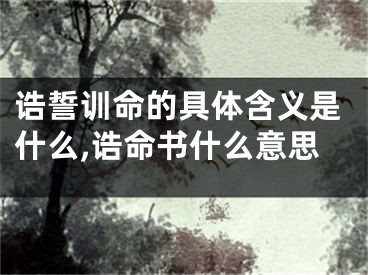 诰誓训命的具体含义是什么,诰命书什么意思