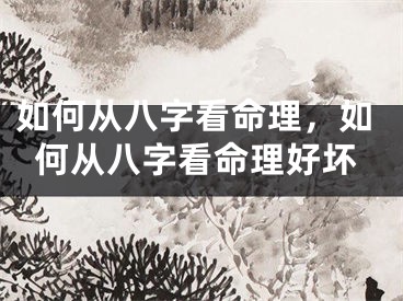 如何从八字看命理，如何从八字看命理好坏