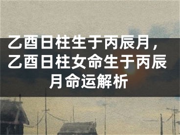 乙酉日柱生于丙辰月,乙酉日柱女命生于丙辰月命运解析