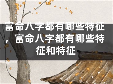 富命八字都有哪些特征，富命八字都有哪些特征和特征