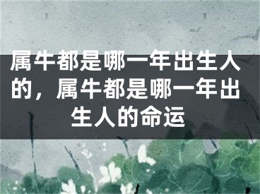 属牛都是哪一年出生人的，属牛都是哪一年出生人的命运