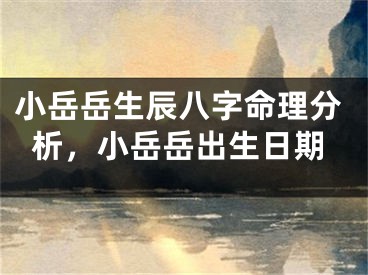 小岳岳生辰八字命理分析，小岳岳出生日期
