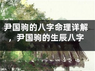 尹国驹的八字命理详解，尹国驹的生辰八字