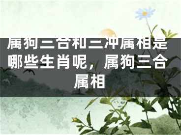 属狗三合和三冲属相是哪些生肖呢，属狗三合属相