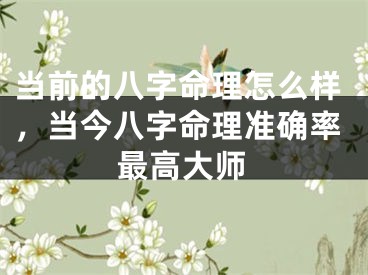 当前的八字命理怎么样，当今八字命理准确率最高大师