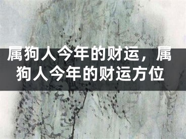 属狗人今年的财运，属狗人今年的财运方位