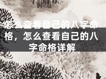 怎么查看自己的八字命格，怎么查看自己的八字命格详解