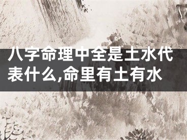 八字命理中全是土水代表什么,命里有土有水