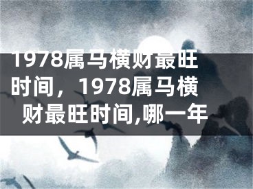 1978属马横财最旺时间,1978属马横财最旺时间,哪一年