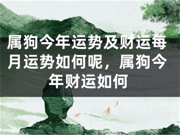 属狗今年运势及财运每月运势如何呢，属狗今年财运如何
