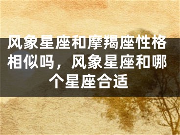 风象星座和摩羯座性格相似吗，风象星座和哪个星座合适