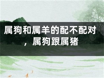 属狗和属羊的配不配对，属狗跟属猪