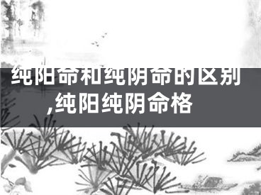 纯阳命和纯阴命的区别,纯阳纯阴命格