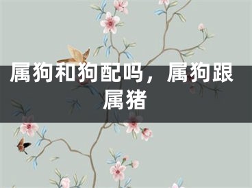 属狗和狗配吗，属狗跟属猪