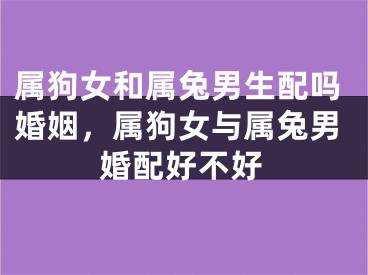 属狗女和属兔男生配吗婚姻，属狗女与属兔男婚配好不好