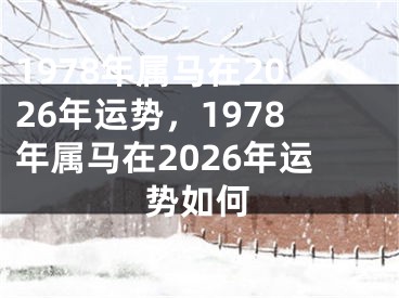 1978年属马在2026年运势,1978年属马在2026年运势如何