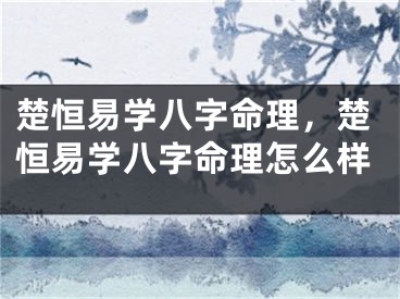 楚恒易学八字命理，楚恒易学八字命理怎么样