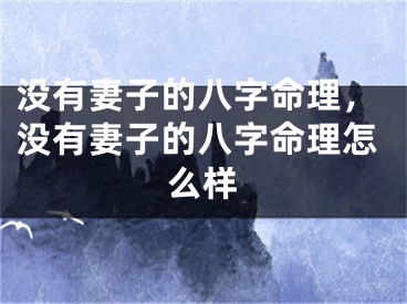 没有妻子的八字命理,没有妻子的八字命理怎么样