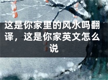 这是你家里的风水吗翻译，这是你家英文怎么说