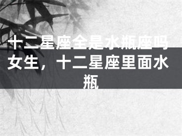 十二星座全是水瓶座吗女生，十二星座里面水瓶