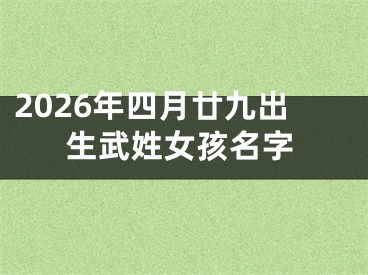 2026年四月廿九出生武姓女孩名字