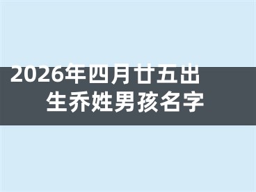 2026年四月廿五出生乔姓男孩名字