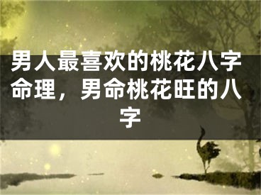 男人最喜欢的桃花八字命理，男命桃花旺的八字