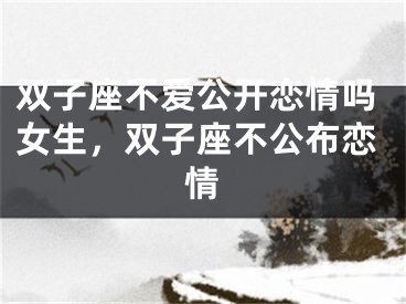 双子座不爱公开恋情吗女生，双子座不公布恋情