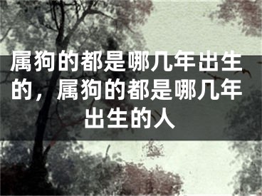 属狗的都是哪几年出生的，属狗的都是哪几年出生的人