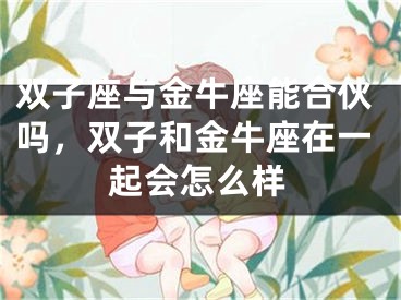 双子座与金牛座能合伙吗，双子和金牛座在一起会怎么样