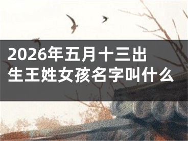 2026年五月十三出生王姓女孩名字叫什么